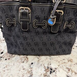 Dooney & Bourke Black Signature Denim Tote Bag